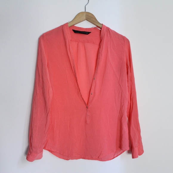 Bright Coral/Pink Zara Blouse - Picture 1 of 4